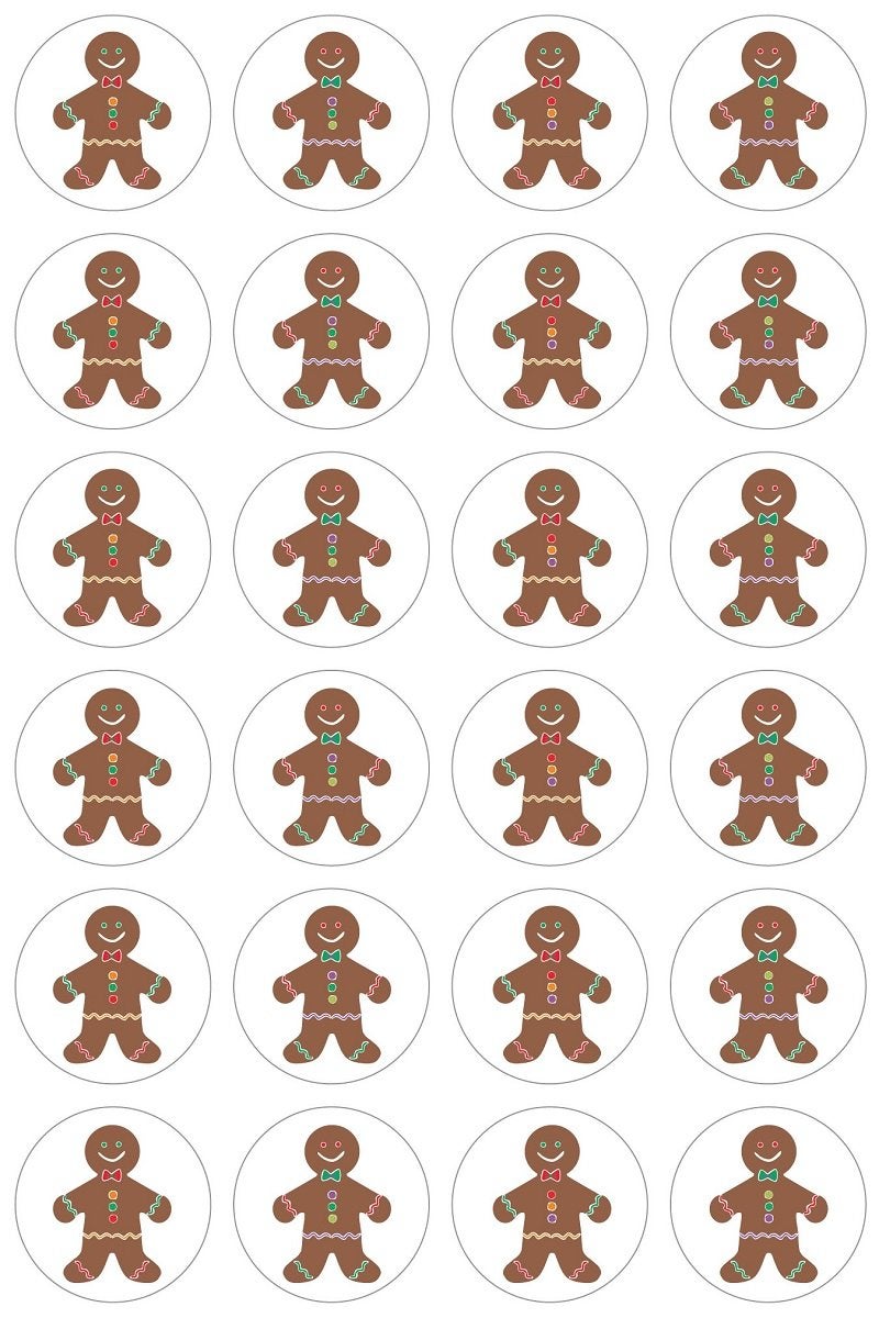 Hygloss Products Winter Christmas Gingerbread Man Stickers - 480 Sticker - 1 Inch, 20 Sheets